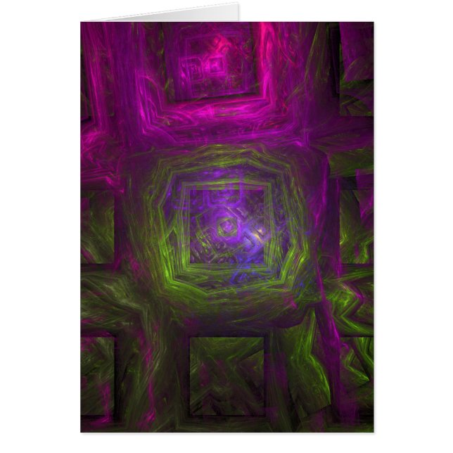 Cuadrados del fractal en púrpura y verde rosados (Frente)