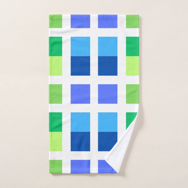 Cuadrados mínimos azul y verde (Toalla de mano)