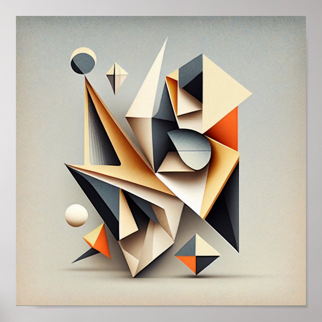 "Cuadrados ’n cosas" - Resumen Poster de arte digi (Frente)