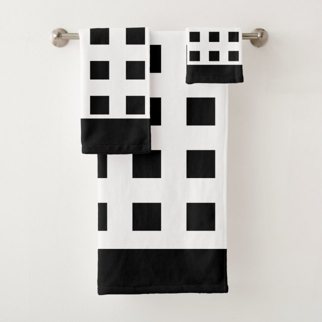 Cuadrados negros elegantes sobre blanco y negro (In situ)