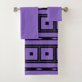 Cuadrados púrpura y rayas