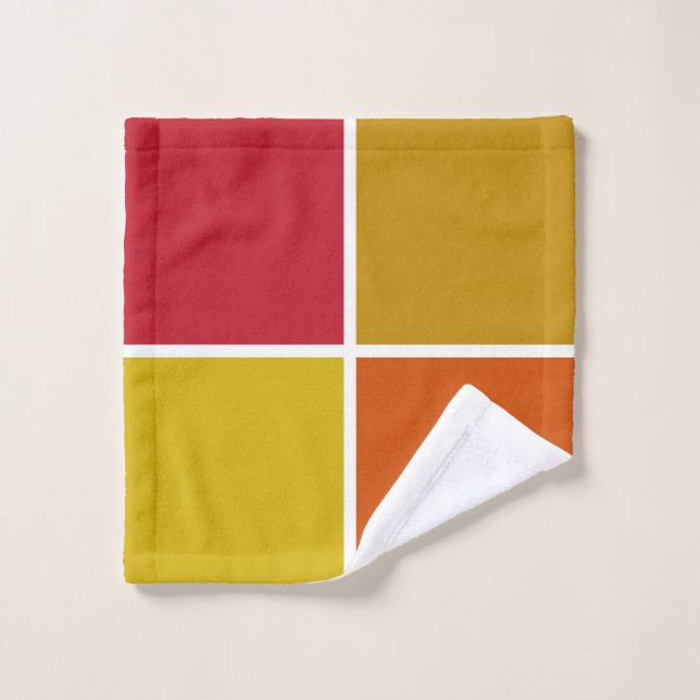 Cuadrados rojo, amarillo, oro y Naranja (Toallita)