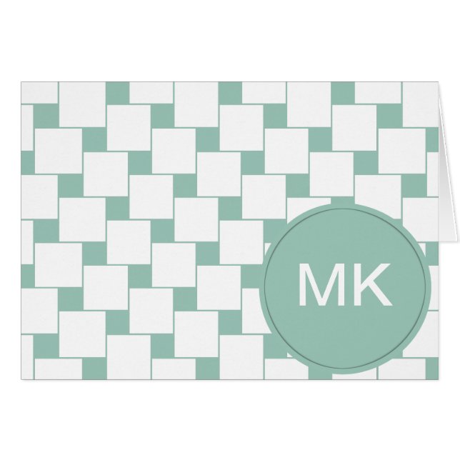 Cuadrados trenzados divertidos Mint Green (Anverso (Horizontal))
