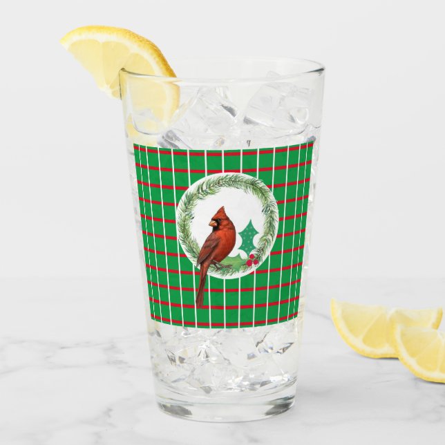 Cuadrados verdes con copa de vidrio de líneas roja (Anverso (hielo))