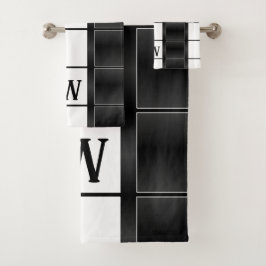 Cuadrados y líneas geométricos en blanco y negro