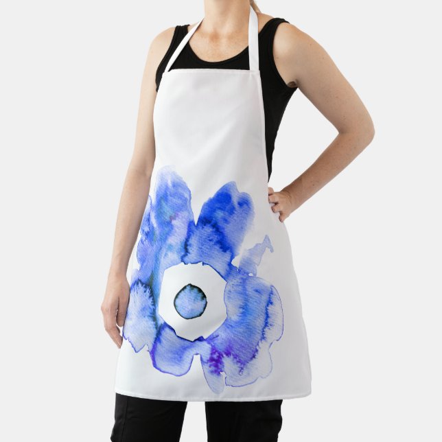 Cuadrícula de agua floral dibujada a mano delantal (in situ)