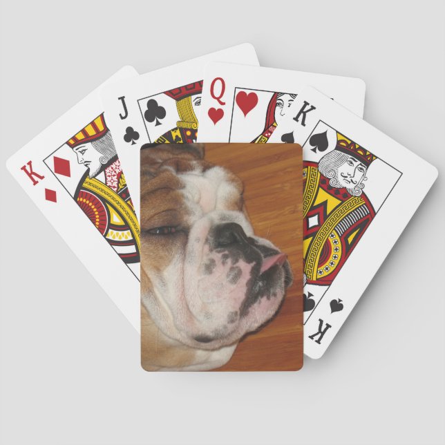 Cuadrícula de cartas de juego en bulldog inglés (Reverso)