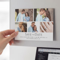 Cuadrícula de fotos chic para boda, tarjeta magnét