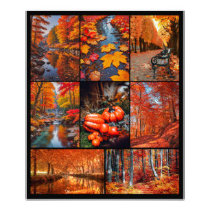 Cuadrícula de fotos de paisaje de otoño