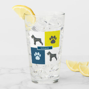 Cuadrícula de Schnauzer Silhouette Dog & Paw Y&B