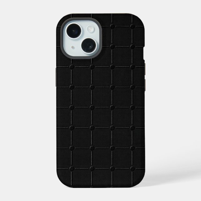 Cuadrícula Geométrica Industrial Carbón Negro Mini (Reverso )
