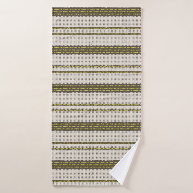 Cuadrícula geométrica moderna de carbón amarillo t (Toalla de baño)