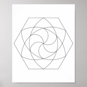 Cuadrícula Hexagonal de Arte de Línea