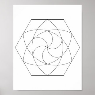 Cuadrícula Hexagonal de Arte de Línea
