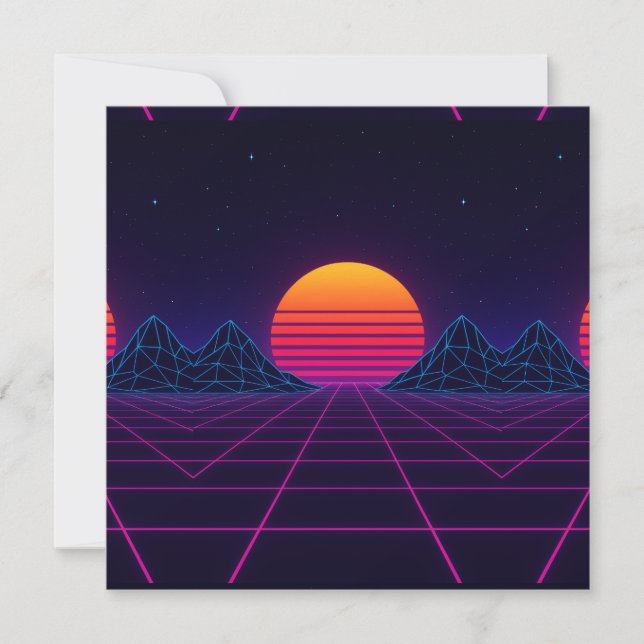 Cuadrícula Neon Sunset - Stic de ondas sintéticas  (Anverso)