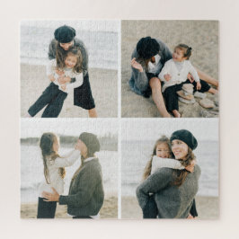 Cuadrícula simple de cuatro rompecabezas fotográfi