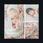 Cuadrícula simple de tres imanes fotográficos pers<br><div class="desc">¡Los regalos fotográficos hacen los mejores regalos! Fácilmente personalizado con su texto y/o foto(s) para un aspecto personalizado. Diseñado por Berry Berry Sweet. Ver más diseños en www.berryberrysweet.com</div>