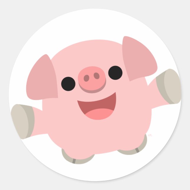 Cuadridículamente Personalizado Pegatina de cerdo (Anverso)
