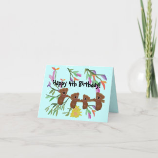 Cuadridículamente tarjetas de cumpleaños de Koalas
