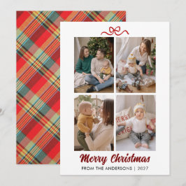 Cuadrillé Tartán Rojo Clásico de Navidad con Letra
