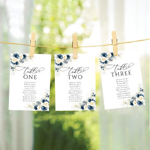 Cuadro de asientos de Bodas de las rosas azul y bl