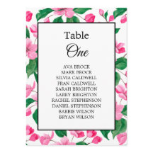 Cuadro de asientos de tabla de nombres de Bodas de