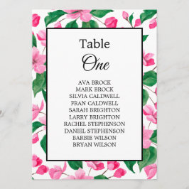 Cuadro de asientos de tabla de nombres de Bodas de