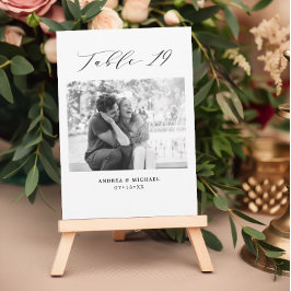 Cuadro de Boda minimalista 19 Número y tarjeta de 