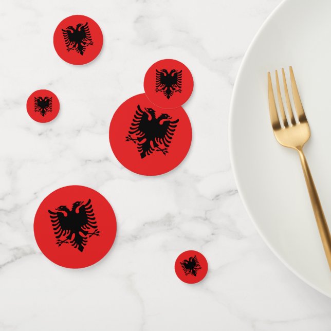 Cuadro de confeti con bandera de Albania (Grupo)