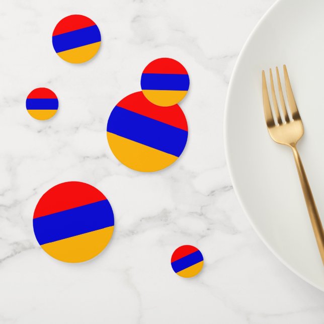 Cuadro de confeti con bandera de Armenia (Grupo)