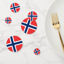 Cuadro de confeti con bandera de Noruega