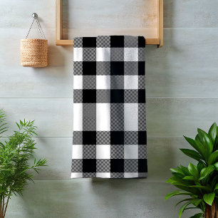Cuadro de Gingham de Bufalo Blanco y Negro