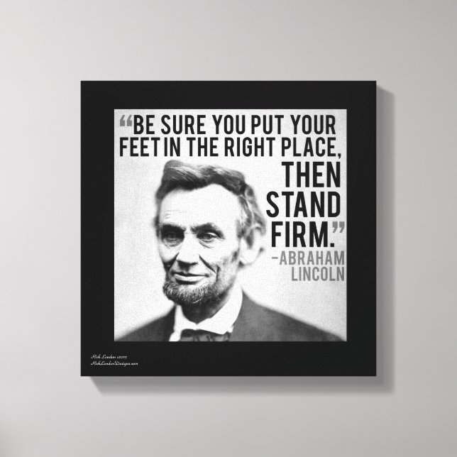 Cuadro de Lienzo con la Cita Lincoln & Manténgase  (Anverso)