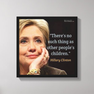 Cuadro de Lienzo de Cotas de Hillary Clinton y Niñ