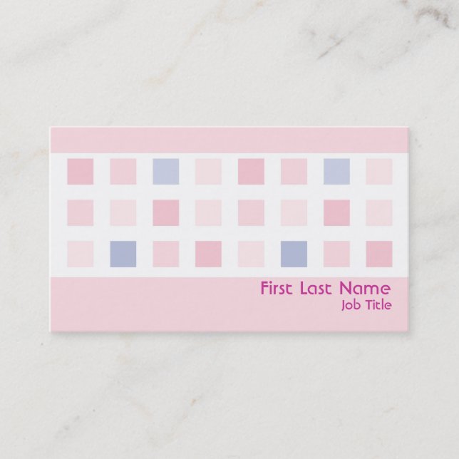 Cuadros azules rosados pastel tarjetas personaliza (Anverso)