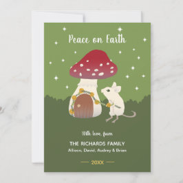 Cuadros Cottagecore Ratón Rojo Mushroom House Verd