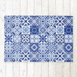 Cuadros de agua del patrón de mosaico blanco azul 