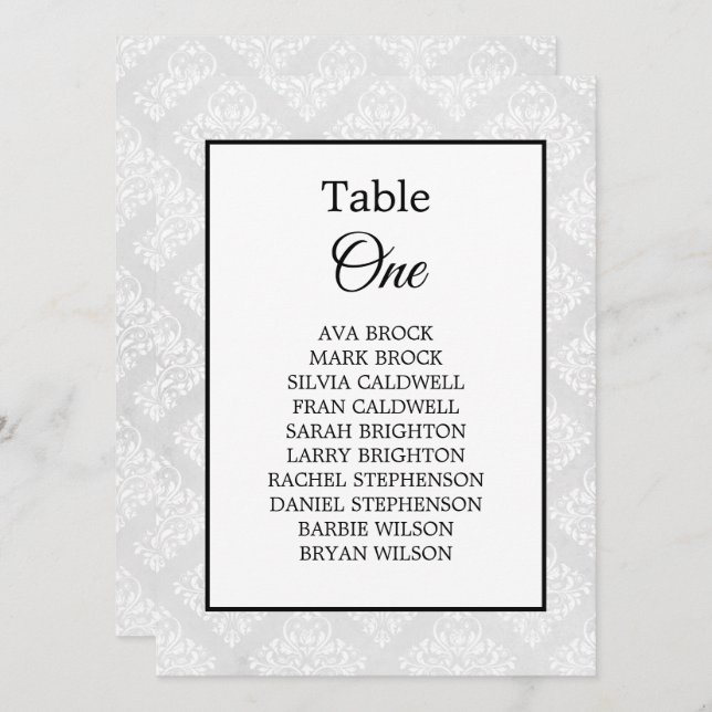 Cuadros de asientos de mesa mínimos de la boda ele (Anverso / Reverso)