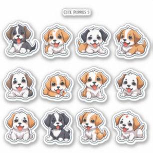 Cuadros de cachorros Pegatinas de Stationery