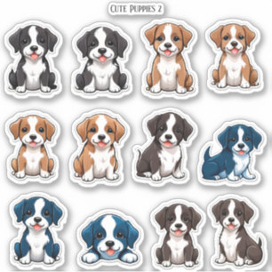 Cuadros de cachorros Pegatinas de Stationery
