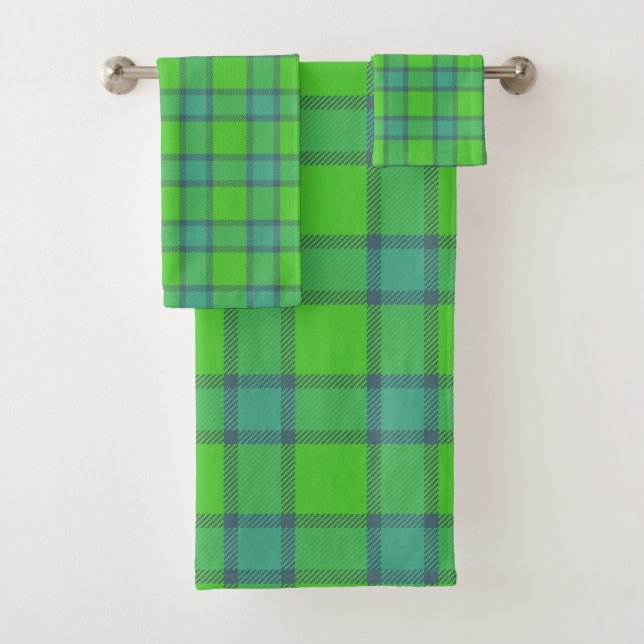 Cuadros de tartán azul y verde del clan Davidson (In situ)