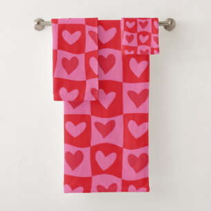 Cuadros Deformados Trippy Corazones Rosas y Rojos