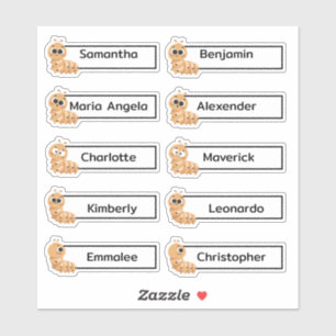 Cuadros orugas Numerosas Pegatinas de nombres