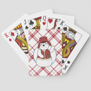 Cuadros Rojos y Blancos Con Cartas de Naipes de Mu
