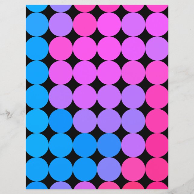 Cuadros rosa y azul con hoja de papel negro (Anverso)