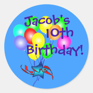 Cuaesquiera pegatinas de los globos del cumpleaño