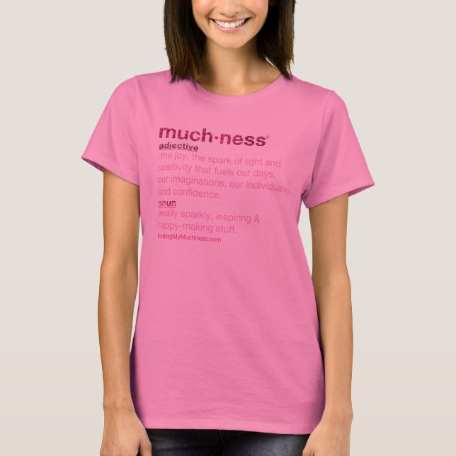 ¿Cuál es cantidad? Camiseta rosada del purpurina (Anverso)