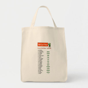 ¿Cuál es tu apellido? Tote de la bolsa de la compr