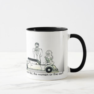 ¿Cuál vino primero, la mujer o el coche? taza