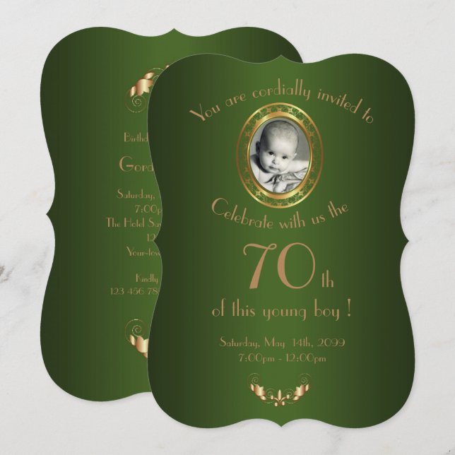 Cualquie edad, hombre de la invitación de la (Anverso / Reverso)
